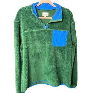 Crayola x Kohl’s Sherpa Fleece Pullover Green Blue Quarter Zip unisex Large NWT
